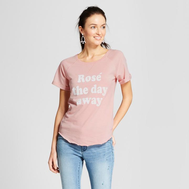 Petitewomen's Rose All Day French Terry Rolled Cuff Short Sleeve T-shirt - Grayson Threads - Lilac