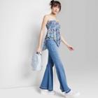 Women's Scarf Tube Top - Wild Fable Blue Butterfly