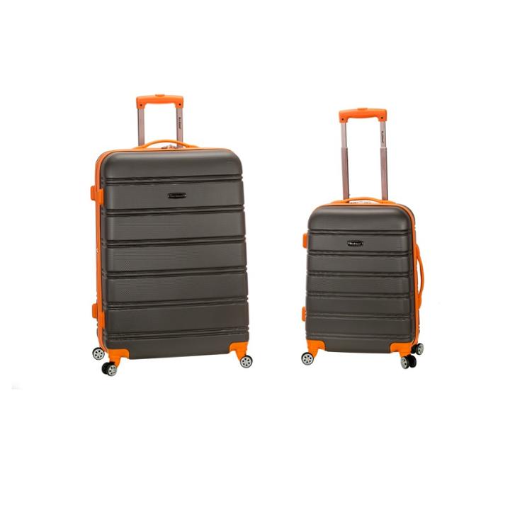Rockland 2pc Expandable Abs Spinner Luggage Set - Charcoal, Grey