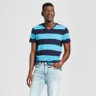 Men's Striped Short Sleeve Novelty T-shirt - Goodfellow & Co Aqua Dip