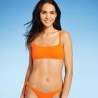 Juniors' Textured Bralette Bikini Top - Xhilaration Orange
