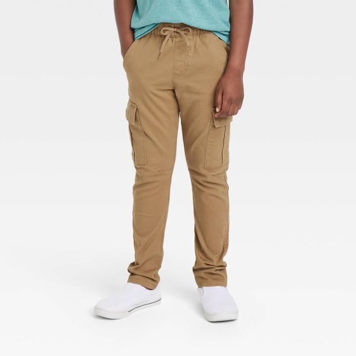 Plusboys' Stretch Pull-on Cargo Jogger Fit Pants - Cat & Jack Brown