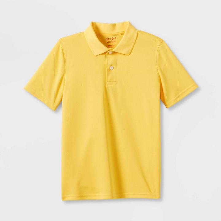 Kids' Short Sleeve Performance Uniform Polo Shirt - Cat & Jack Yellow