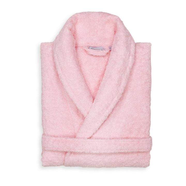 S/m Terry Cloth Bathrobe Pink - Linum Home Textiles
