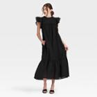Women's Ruffle Short Sleeve Dress - Who What Wear Black