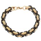 Target Men's Byzantine Link Bracelet In Black And Yellow Stainless Steel, Black/yellow