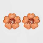 Sugarfix By Baublebar Metallic Flower Stud Earrings - Orange
