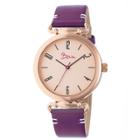Boum Lumiere Ladies Leather-band Watch - Plum/rose Gold, Plum Purple