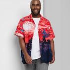 Men's Big & Tall Regular Fit Printed Button-down Shirt - Original Use Red