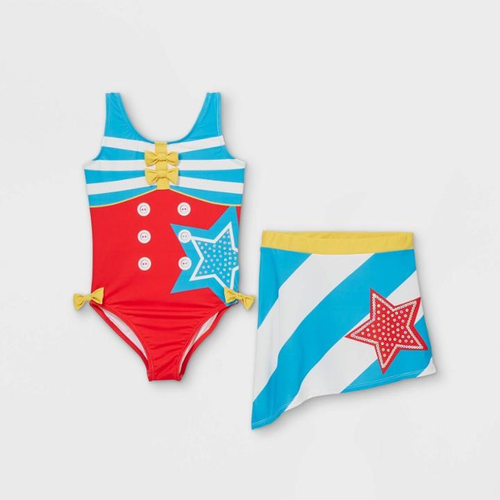 Jojo's Closet Girls' Jojo Siwa Sequin Star One Piece Swimsuit With