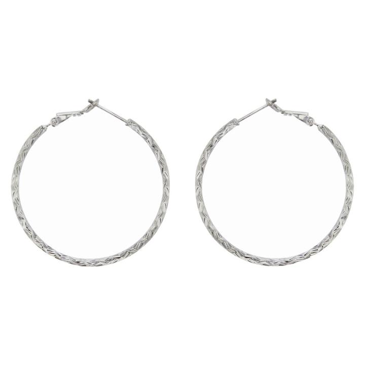 Distributed By Target Hoop Earrings Sterling Textured 40 Mm Round -