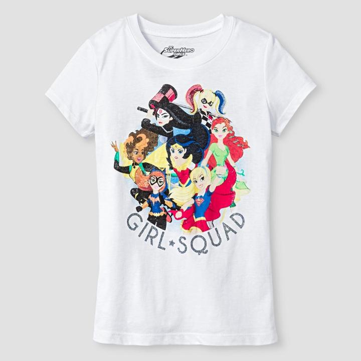 Dc Comics Girls' Dc Super Hero Girls Short Sleeve T-shirt - White