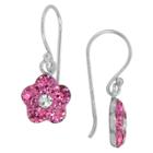Target Girls' Sterling Silver Dangle Flower Earring-pink/clear