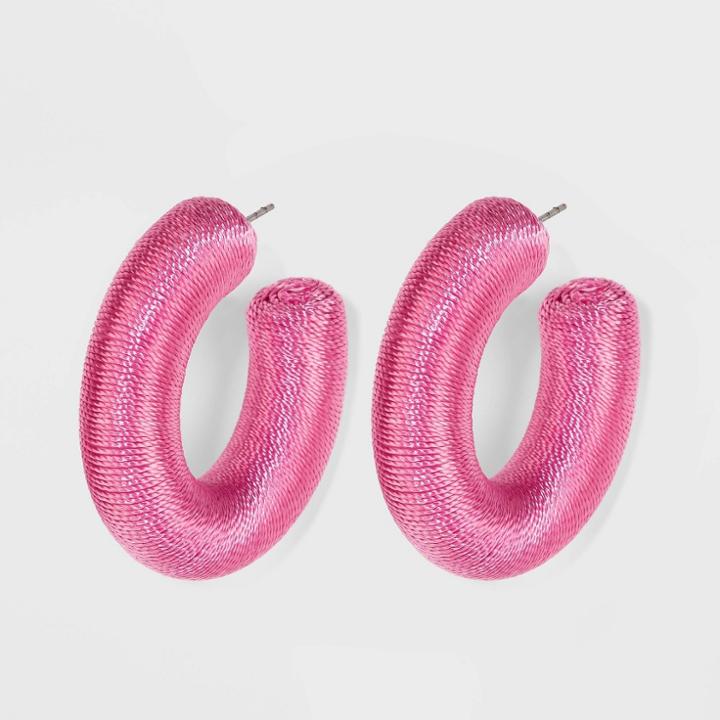 Sugarfix By Baublebar Retro Hoop Earrings - Rose, Women's, Pink