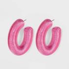 Sugarfix By Baublebar Retro Hoop Earrings - Rose, Women's, Pink