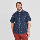 Men's Tall Standard Fit Short Sleeve Button-down Shirt - Goodfellow & Co Frothy Blue