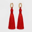 Sugarfix By Baublebar Hoop Stud Tassel Earrings - Red