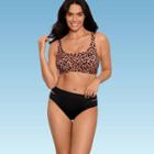 Women's Slimming Control Wrap-front Bikini Top - Beach Betty By Miracle Brands Brown