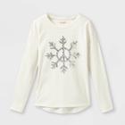 Girls' Short Sleeve 'snowflake' Flip Sequin T-shirt - Cat & Jack Cream
