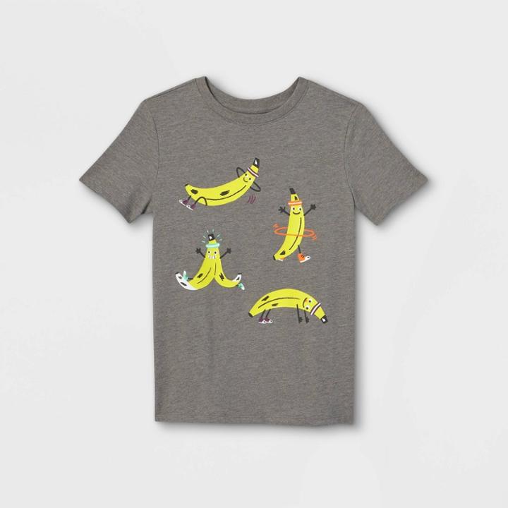 Boys' Banana Aerobics Graphic Short Sleeve T-shirt - Cat & Jack Gray Heather