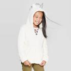 Girls' Long Sleeve Unicorn Sherpa Hoodie - Cat & Jack Cream Xs, Girl's, White