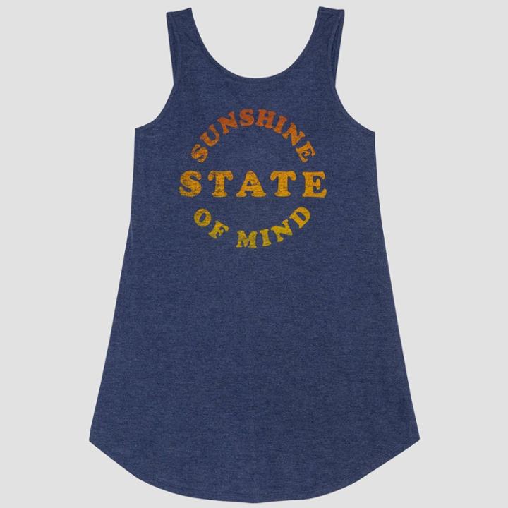 Women's Sleeveless Scoop Neck Sunshine State Of Mind Cover Ups - Awake Navy