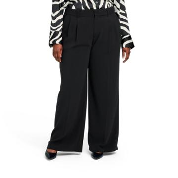 Women's Plus Size High-waist Wide Leg Tailored Trousers - Sergio Hudson X Target Black