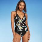 Women's Ladder Trim Medium Coverage One Piece Swimsuit - Kona Sol Black