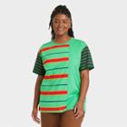Houston White Adult Plus Size Short Sleeve T-shirt - Green Multi