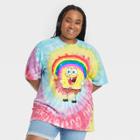Pride Gender Inclusive Adult Extended Size Spongebob Squarepants Tie-dye Short Sleeve Graphic T-shirt