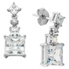 Prime Art & Jewel Sterling Silver Simulated Diamond Post Earrings, Girl's, Clear