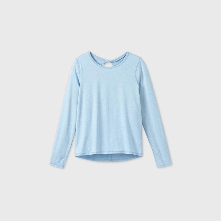 Girls' Long Sleeve Keyhole Back Studio T-shirt - All In Motion