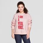 Women's Plus Size Long Sleeve Graphic Sweatshirt - A New Day + Vital Voices - Pink