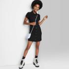 Women's Short Sleeve Bodycon Polo Dress - Wild Fable Black