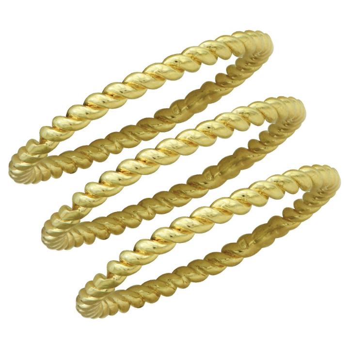 Target Women's Gold Plating Rope Band Ring In Gold Plating