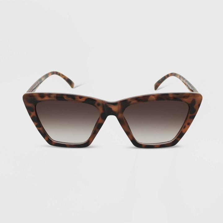 Women's Tortoise Print Cateye Sunglasses - Wild Fable Brown