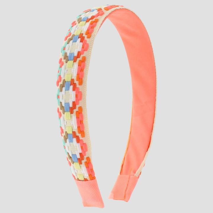 Girls' Embroidery Headband - Cat & Jack Coral (pink)
