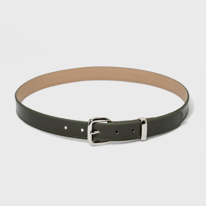 Universal Thread Women's Plus Size 25mm Metal Loop Trouser Belt - Ava & Viv Olive
