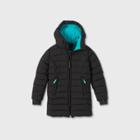 Girls' Mid Length Puffer Jacket - All In Motion Black