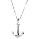Journee Collection Tressa Collection Sterling Silver Anchor Pendant Necklace, Women's