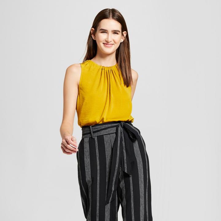 Women's Shirred Neck Tank - Mossimo Gold