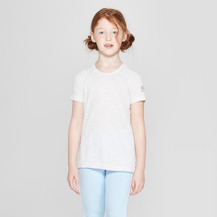 Umbro Girls' Short Sleeve Performance T-shirt - White