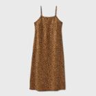 Women's Leopard Print Slip Dress - A New Day Brown