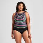 Clean Water Women's High Neck One Piece Swimsuit - Multi-colored 16w,