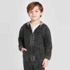 Toddler Boys' Splatter Zip-up Hoodie - Art Class Black 12m, Toddler Boy's