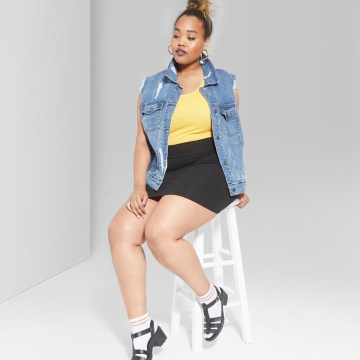 Women's Plus Size Laced Back Tank Top - Wild Fable Gold