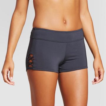 Women's Strappy Side Swim Shorts - Slate Gray - Xl - Mossimo, Alum Gray