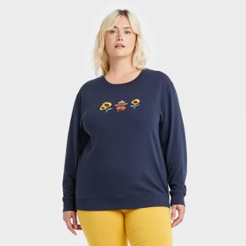 Women's Smokey Bear Plus Size Graphic Sweatshirt - Navy