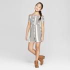 Girls' Short Sleeve Smocked Top Romper - Art Class Off White