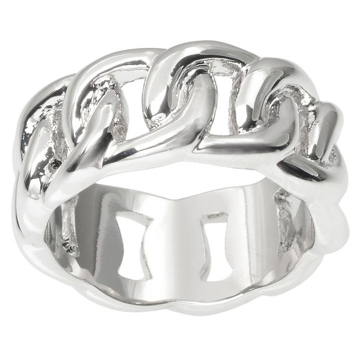 Women's Journee Collection Curb Chain Band In Brass - Silver